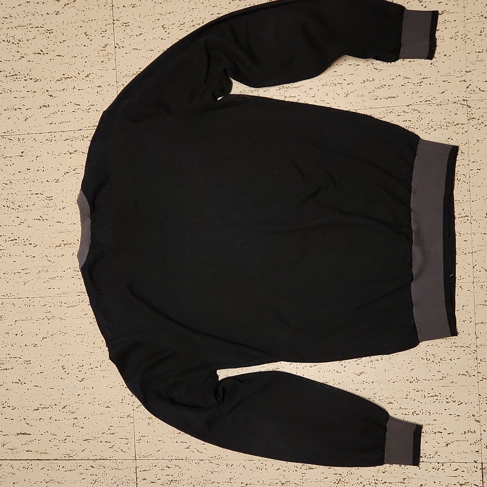 Armani Exchange Spell Out Logo Pullover Crewneck Knit Sweater Grey And Black - Picture 10 of 10